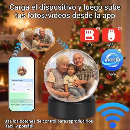 Esfera reproductora de videos para recuerdos